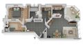 Wohnungsgrundriss 3-D Visualisierung