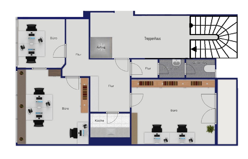 Grundriss Büro 60 m²