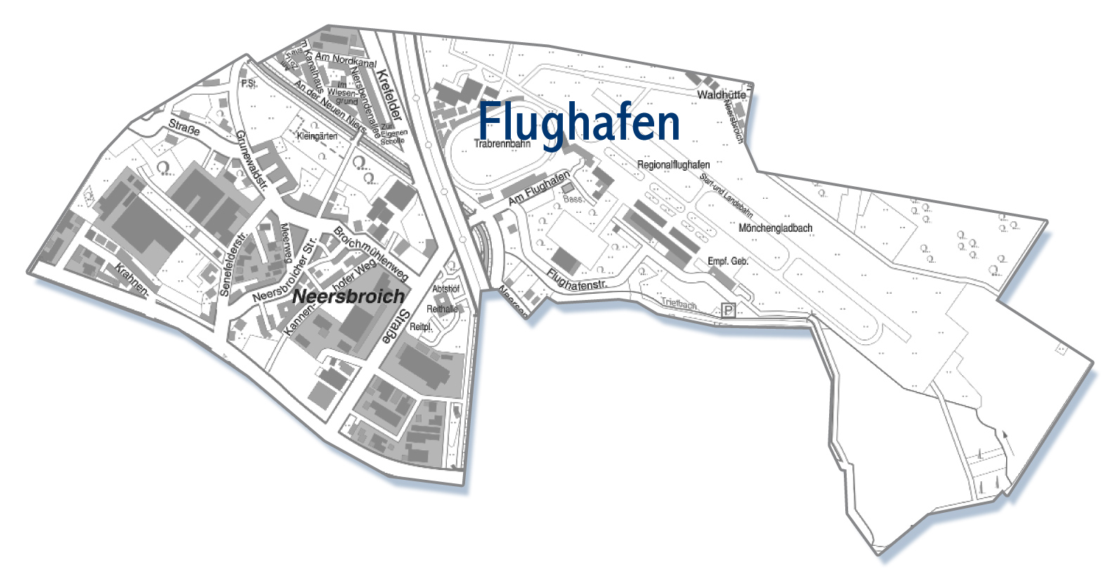 flughafen mönchengladbach stadtteil karte Karte wohnen in Moenchengladbach Immobilien