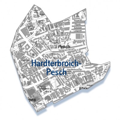 hardterbroich-pesch mönchengladbach stadtteil karte Eine Karte von dem Ortsteil Hardterbroich-Pesch in Mönchengladbach