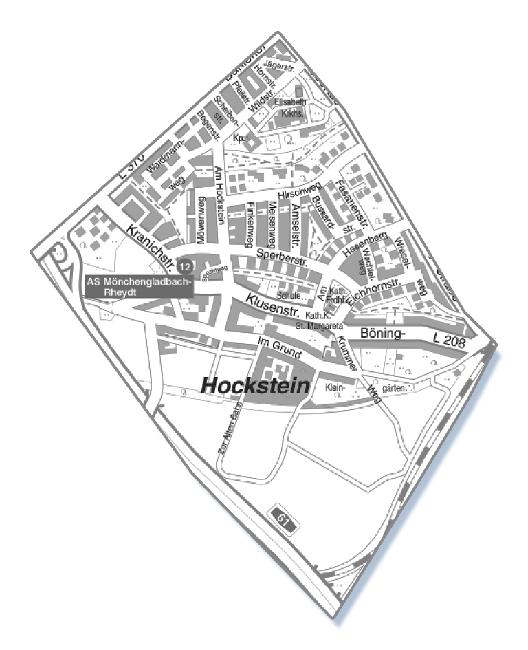 hockstein mönchengladbach stadtteil karte Eine Karte von dem Ortsteil Hockstein in Mönchengladbach