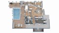 Grundriss Wohnung 2 + Visualisierung