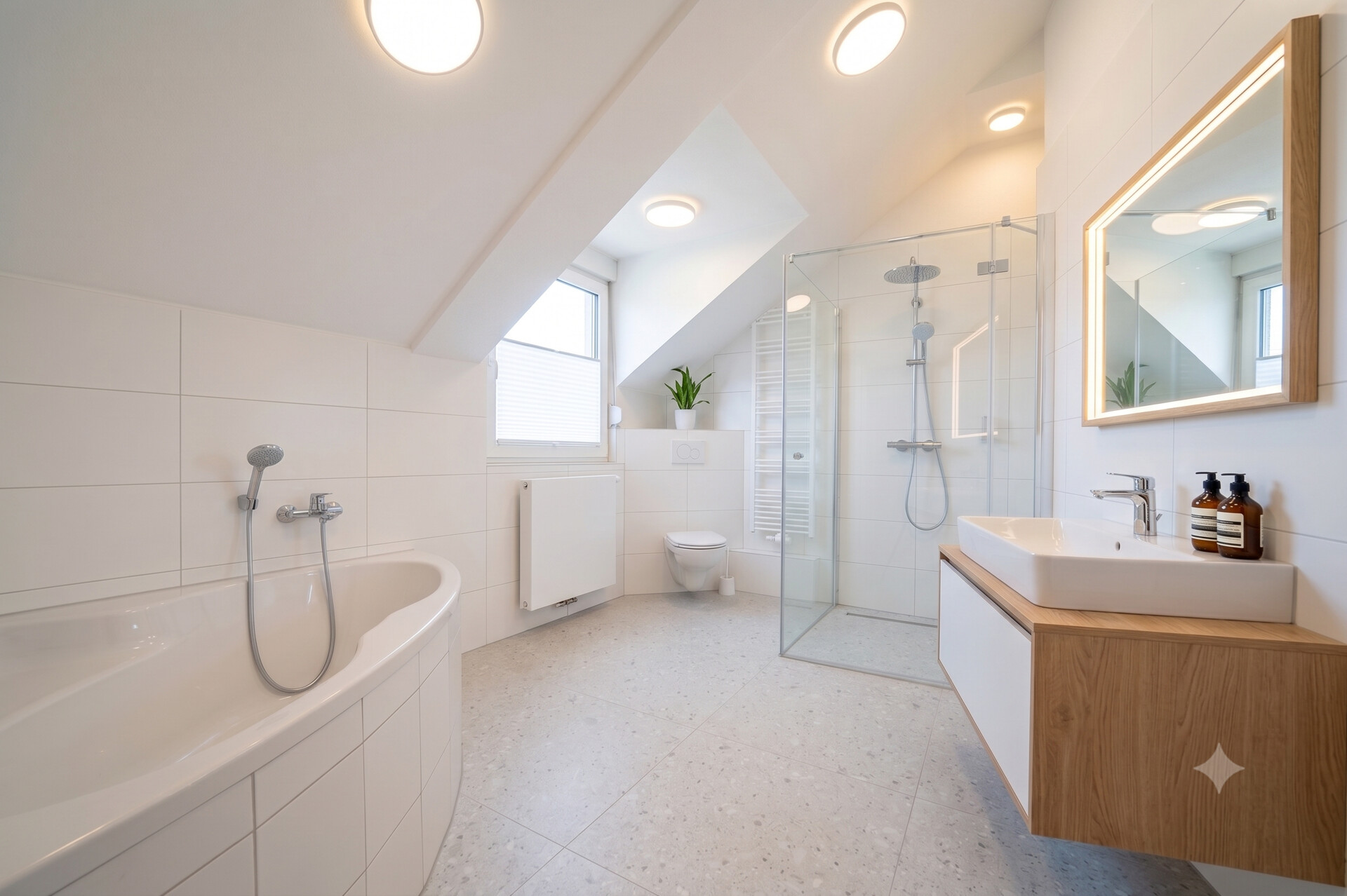 Badezimmer Hinterhaus KI generiert