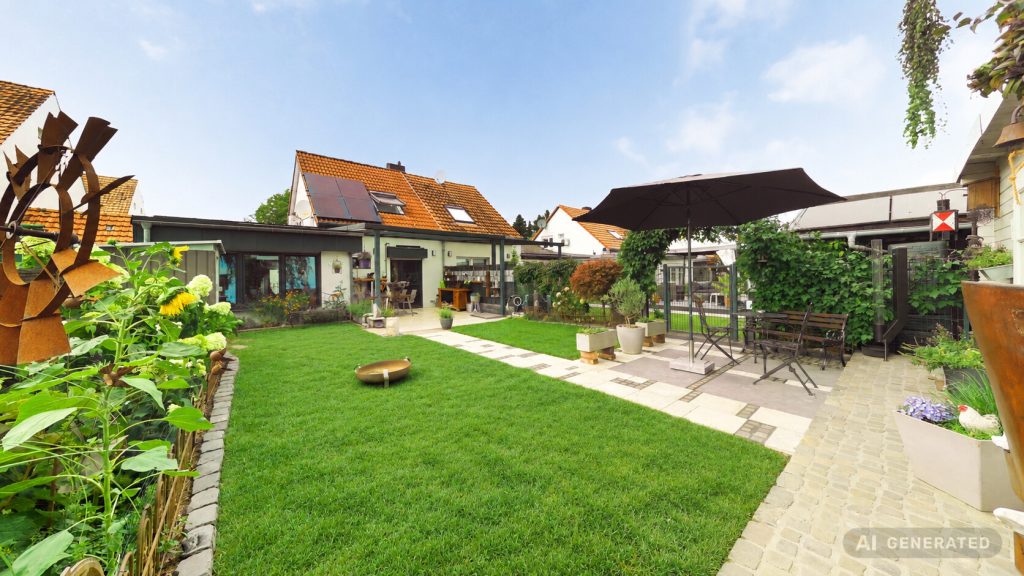 Gartenansicht KI generiert