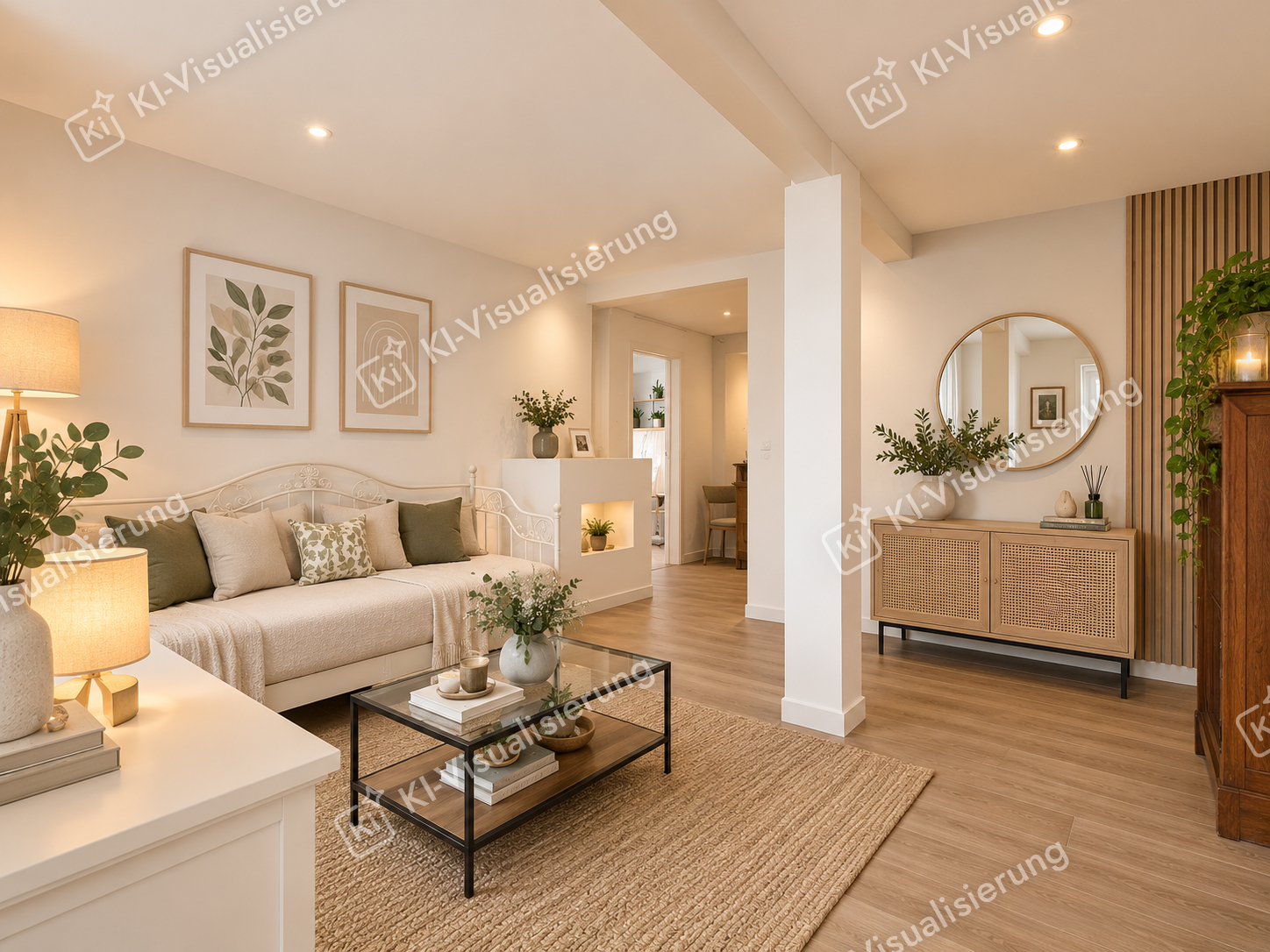 Wohnzimmer Wohnung KI