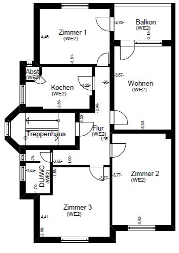 Grundriss-Skizze Obergeschoss